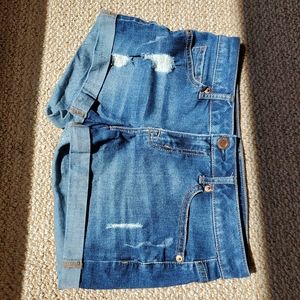 Aeropostale Distressed Midi Shorts